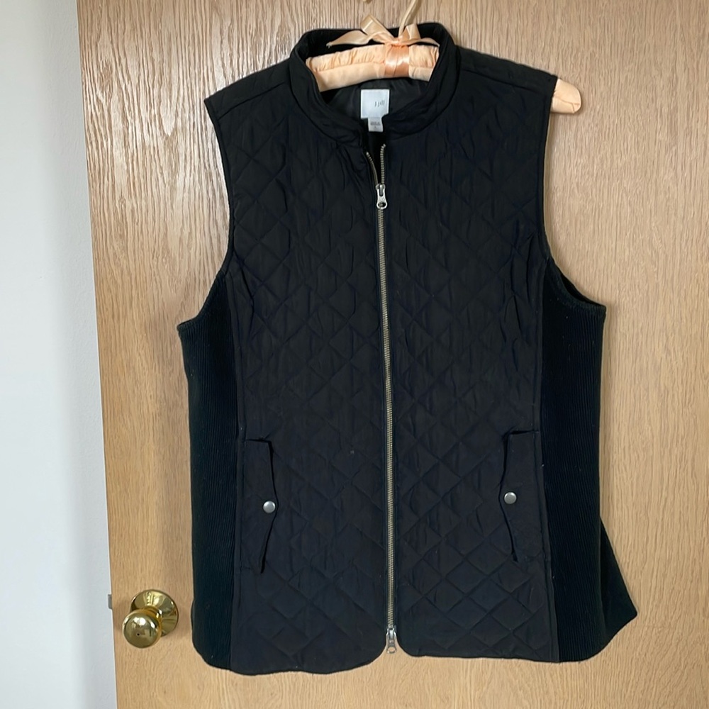 J Jill quilted black vest. Size L.
